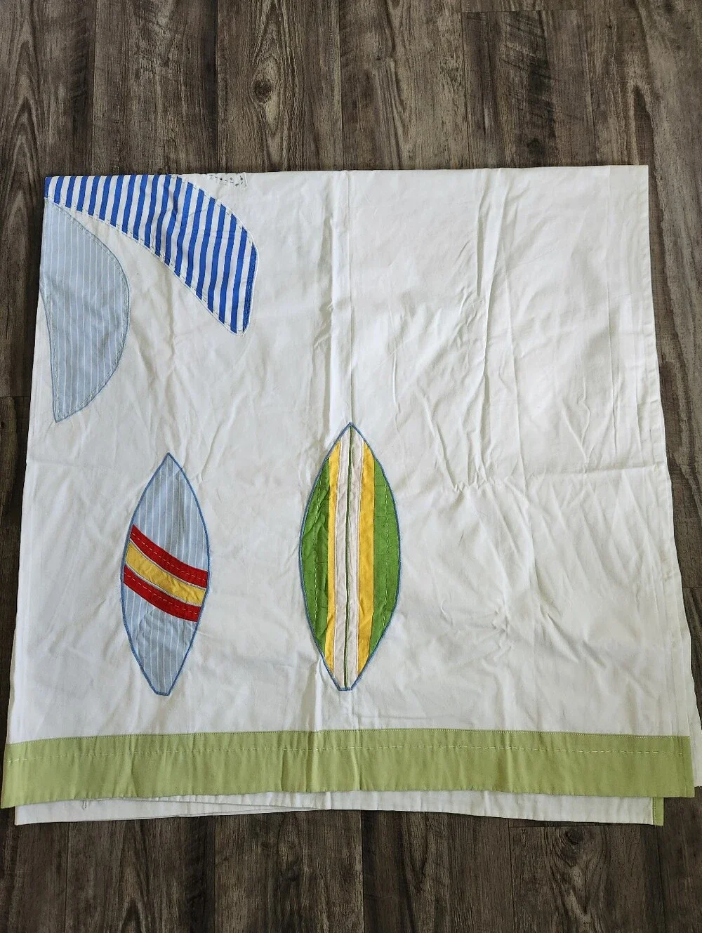 Pottery Barn White 100% Cotton Surfing Shower Curtain 72x72in NWOT